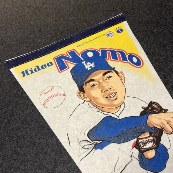 HIDEO NOMO Los Angeles Dodgers Rookie MLB Baseball 1995 Banner Flag RARE Pennant - Picture 2 of 10